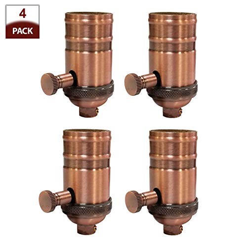 Vintage Turn Knob Dimmer Lamp Socket for Incandescent LED Bulbs (4 Count)