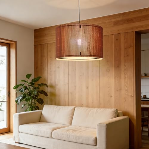 Modern Pendant lamp shade Art decorative Orange Lines Minimalist 13.8x9Inch