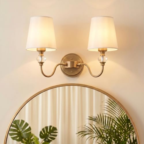 2 Light Vintage Bathroom Vanity Light Fixtures Over Mirror
