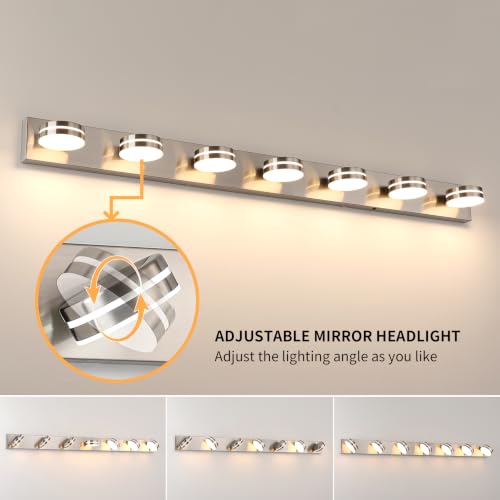 Modern Bathroom Light Fixtures Over Mirror 7 Light Vanity Light