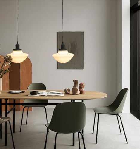Modern Pendant Light with Milk White Glass