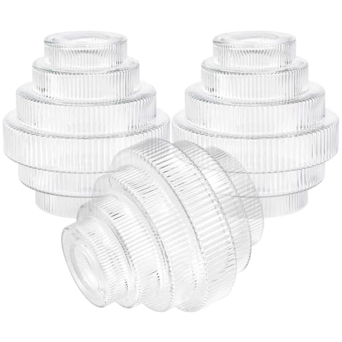 Clear Stripes Glass Lamp Shades 3Pcs (3 Count)