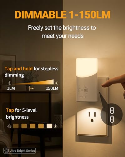 LED Plug in Night Light with 360° Motion Sensor (2 Count)