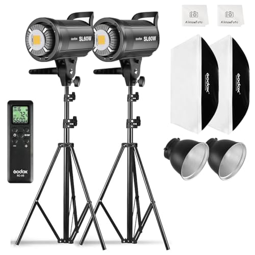 2pcs Godox SL60W LED Video Light Kit with Softbox (2 Count)