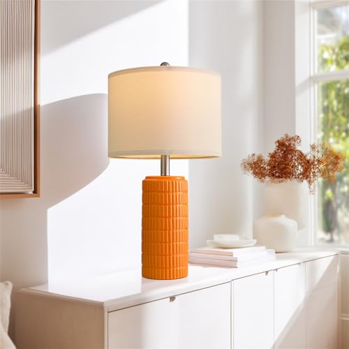 23" Orange Table Lamps Decor for Living Room Set of 2 (2 Count)