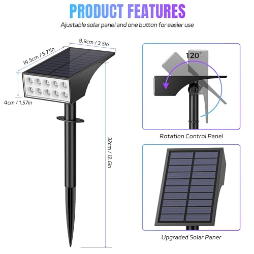 Solar Lights Outdoor Waterproof Landscape Spotlight Color Changing 2 Pack