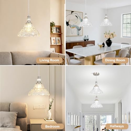 1 Piece Chandelier in Brushed Nickel Finish with Flower (1-Light / Nickel)