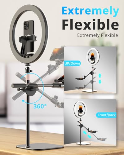 12" Desk Ring Light with Stand and Phone Holder
