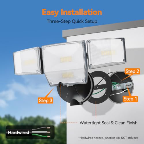 85W 10000LM Switch Controlled Outdoor Flood Lights (Black)