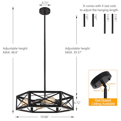 Black Semi Flush Mount Ceiling Lights