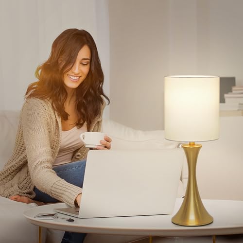 Gold Bedside Lamp Touch Control Table Lamp for Bedroom