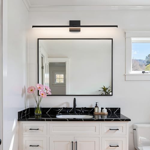 Modern Bathroom Vanity Light 32 Inch Matte Black Dimmable 5CCT LED Vanity Light Bar for Bathroom Lighting Fixtures Over Mirror Cabinets Bedroom