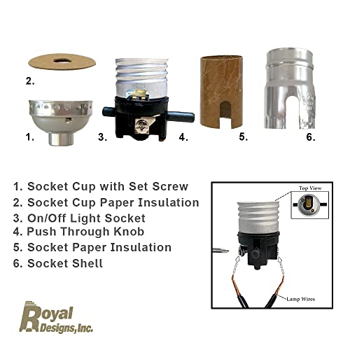 Push Through Lamp Socket for Incandescent or LED Bulbs (2 Count)