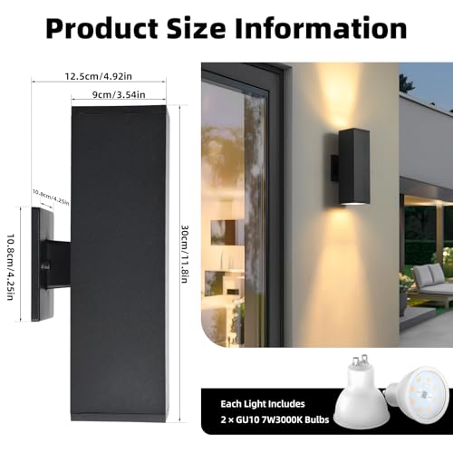 LED Square Up Down Lights Outdoor Wall Lights (2 Count)