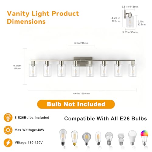 8 Light Bathroom Vanity Light