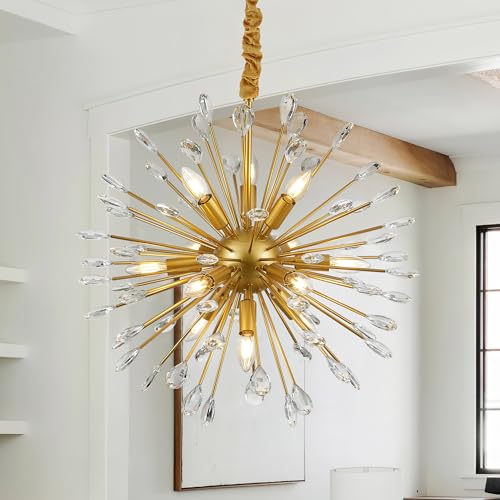 12 Light Gold Sputnik Chandelier