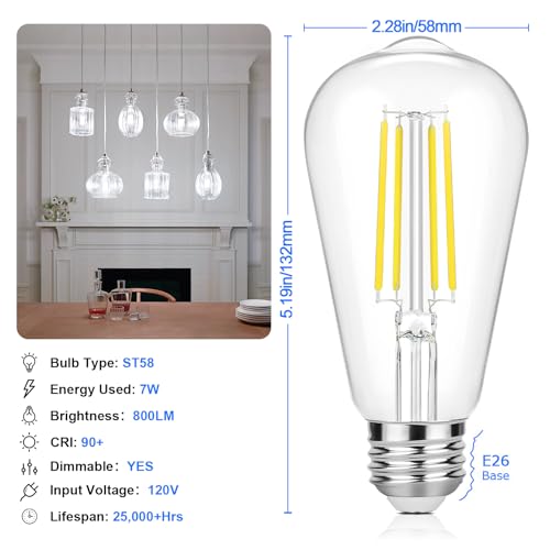 12 Pack E26 LED Edsion Bulbs 60 Watt (12 Count)