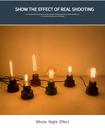 Vintage American Village Style Desk Light Creative Table Lamp Iron Steel Water Pipe Table Night Lights