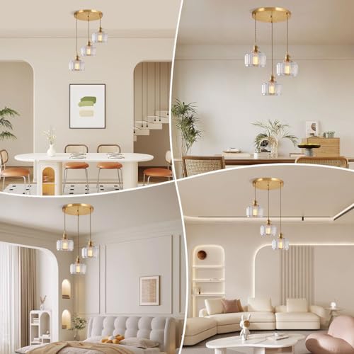Cluster 3 Light Kitchen Sink Chandelier Glass Ceiling Pendant Light