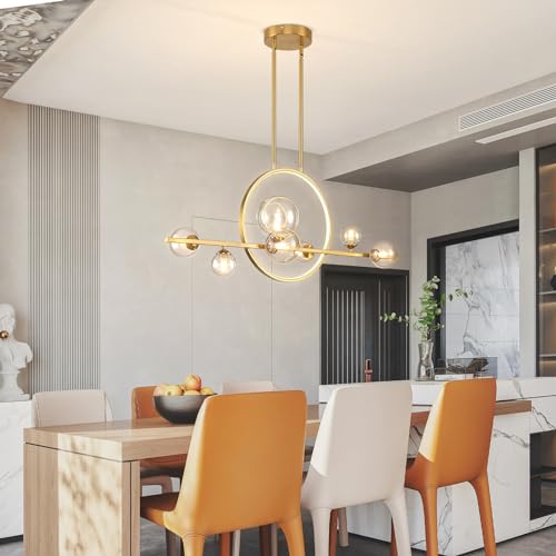 Modern 7 Light Gold Kitchen Island Light for Dining Room