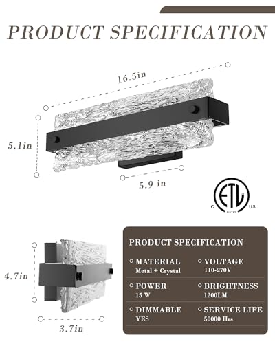 Modern LED Bathroom Vanity Light Fixture Over Mirror