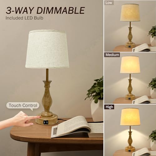 Farmhouse Table Lamp Touch Control 3