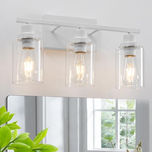 3 Light White Bathroom Light Fixtures Vanity Light Over Mirror Modern Wall Lighting Sconces Rustic Industrial Wall Lamp for Bathroom