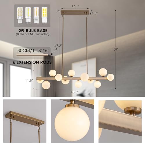12 Lights Modern Gold Chandelier