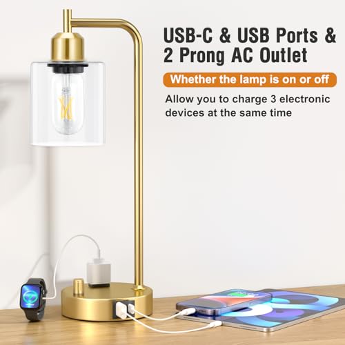 Industrial Table Lamp for Bedroom Set of 2 (2 Count)