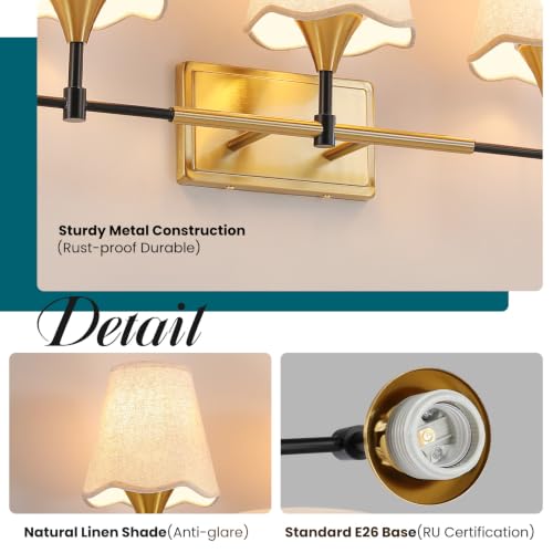 Black Gold Bathroom Vanity Light (Black Gold / 5 LIGHT)