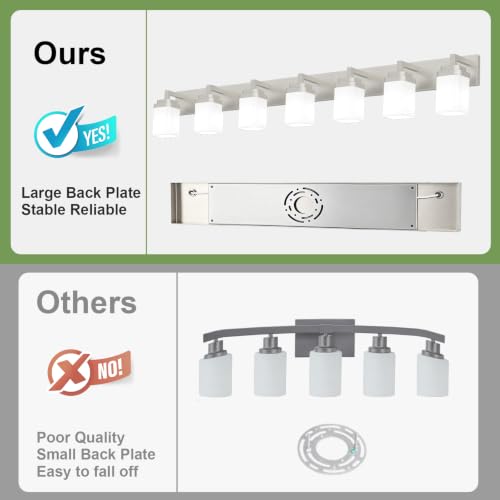 Brushed Nickel Bathroom Light Fixtures (Nickel / 7-Light)