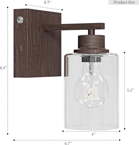 Walnut Battery Operated Wall Sconce Set of Two with Remote Control (2 Count)