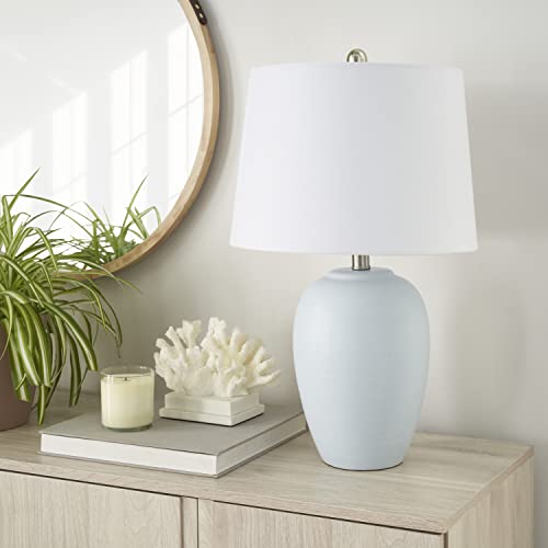 Home 23" Coastal Blue Ceramic Pot Table Lamp for Bedroom