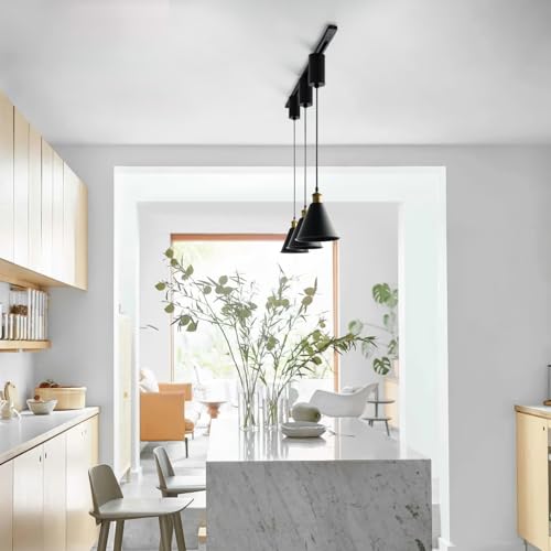 H Type Matte Black E26 Socket Track Lighting Pendant (3 Count)