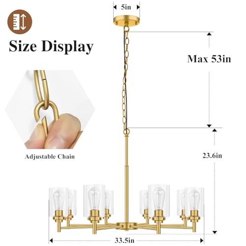 D33.5" Chandelier for Dining Room