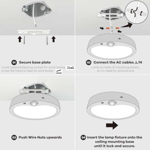 6.7" Motion Sensor Ceiling Light (4 Count)