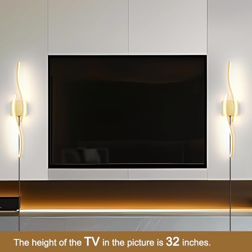 Modern Gold Plug in Wall Sconce Set of 2 (2 Count)