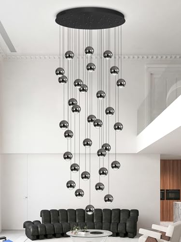 Modern Chandeliers for High Ceiling LED Dimmable Globe Chandeliers Large Pendant Light for Entrance Hallway Foyer Staircase