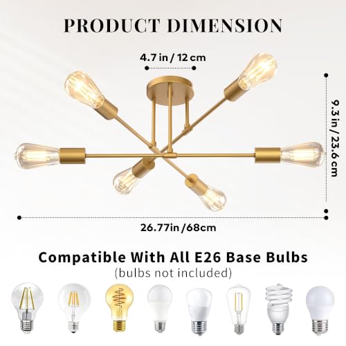 Modern Sputnik Chandelier Ceiling Light Fixtures