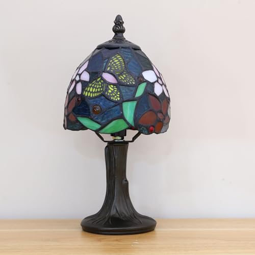 Tiffany Lamp Butterfly Stained Glass Bedside Nightstand Table Lamp