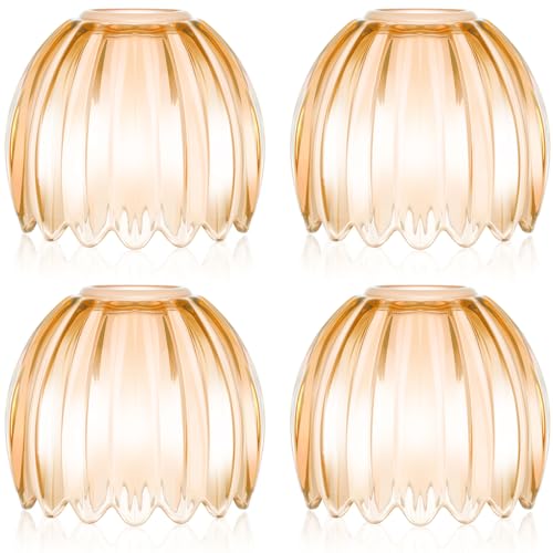 4 Pcs Glass Tulip Lamp Shade (4 Count)