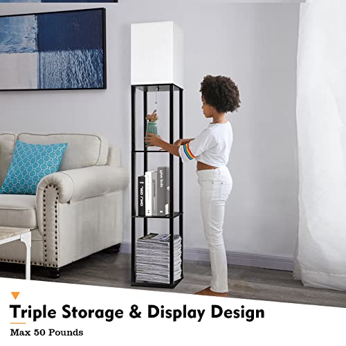 Floor Lamp with Shelves