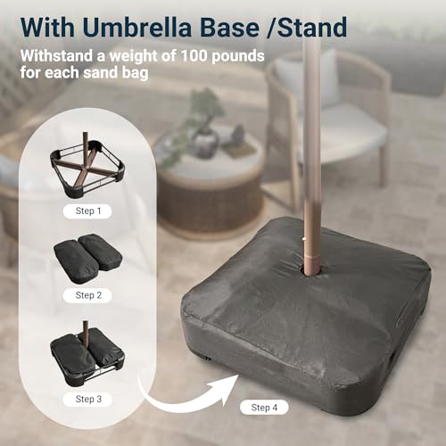 15 Ft Double Head Umbrella Outdoor Patio With Base
