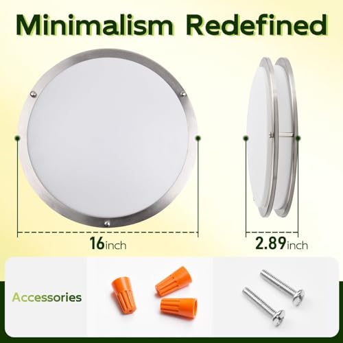 16 inch Dimmable LED Flush Mount Ceiling Light Fixture