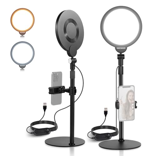 Basics 2 Pack 7" Desktop Ring Lights for Video Recording (2 Count)