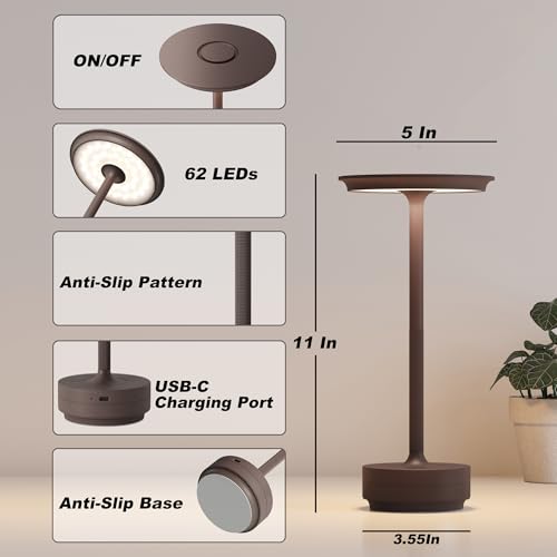2 Pack Rechargeable Table Lamps Cordless (2 Count)