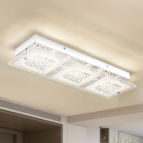 Crystal Ceiling Light Flush Mount Modern Rectangle Ceiling Light Fxiture