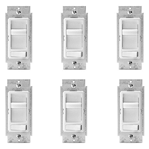R62-06674-P0W SureSlide Universal Incandescent Dimmer White (6 Pack) (6 Count)