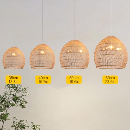 13.8" Rattan Pendant Light