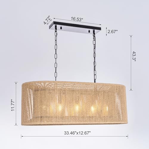 Boho Chandelier Light Fixture 42 Inch